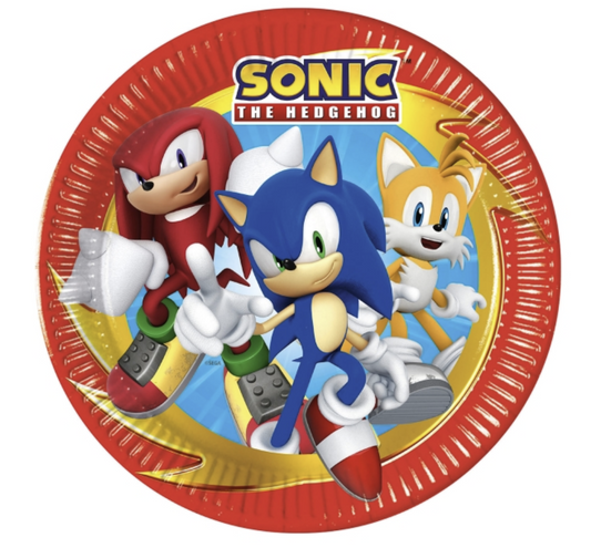 Platos papel Sonic 20cm 8uds