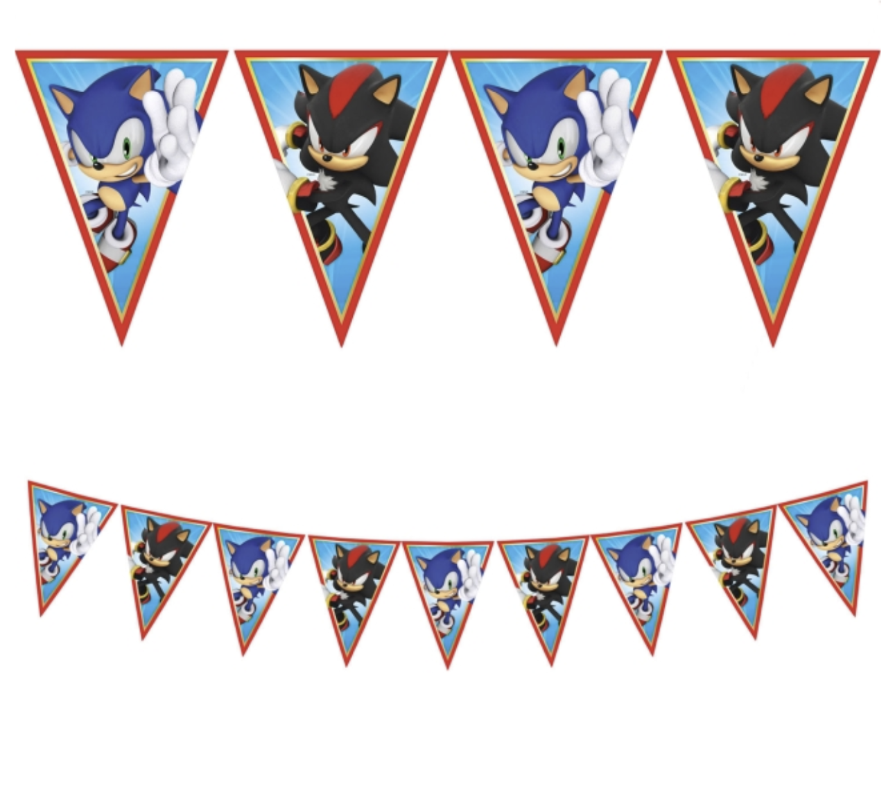 Banderin Sonic SEGA cartón 3M