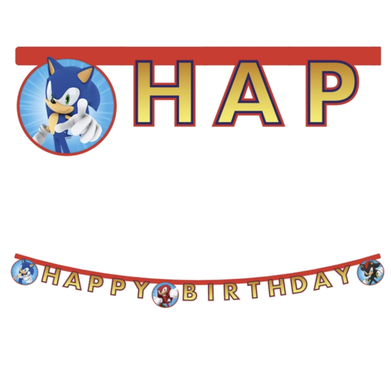 Guirnalda Happy Birthday Sonic 2m