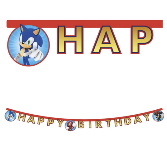 Guirnalda Happy Birthday Sonic 2m