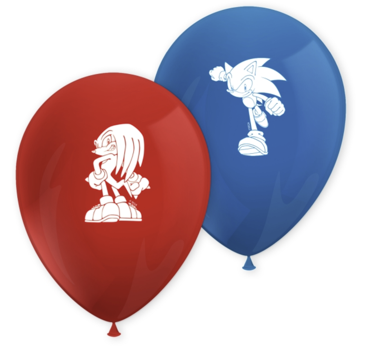 Globos de Látex Sonic Rojo y Azul, Set 8 uds