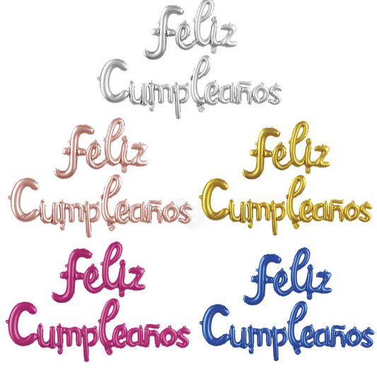 Globos de Foil con Letras 'Feliz Cumpleaños' 45 cm