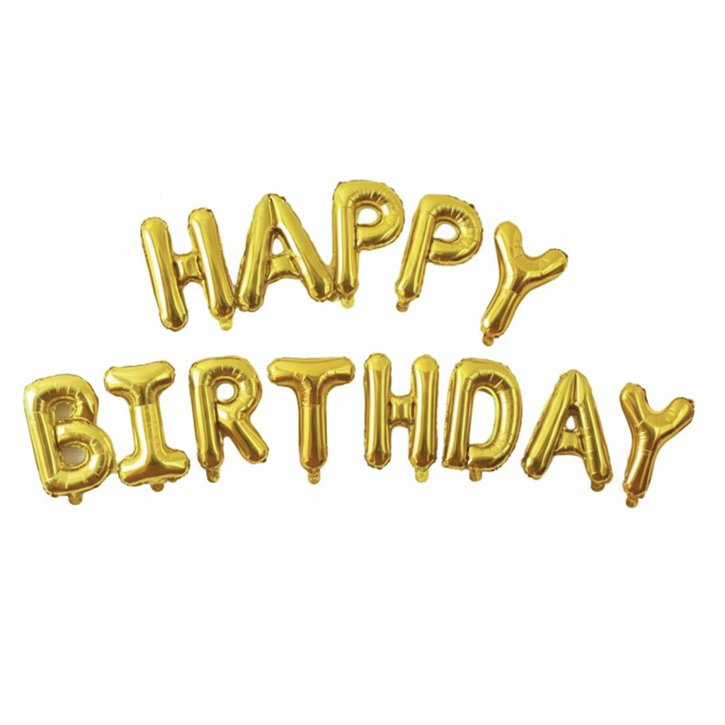 Globos de Foil con Letras 'Happy Birthday' 45 cm