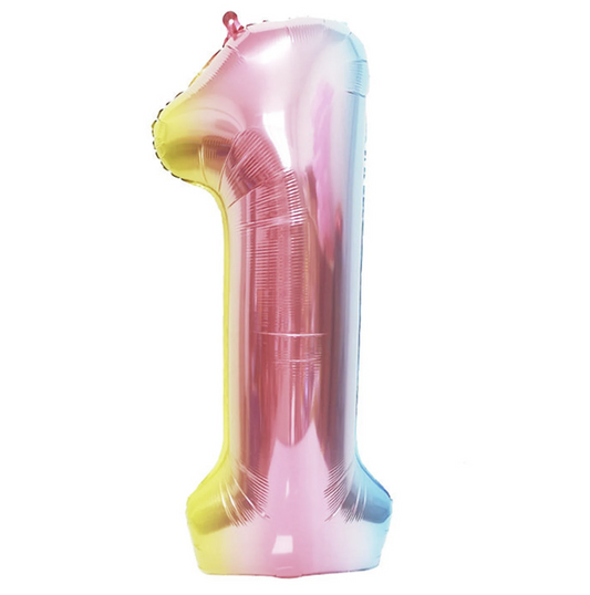 Globo Foil Número Gigante Aluminio 100cm (40") Muticolor