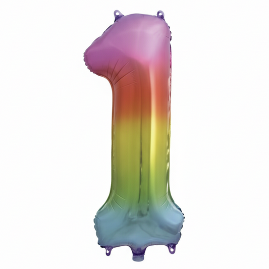 Globo Foil Número Gigante Aluminio 100cm (40")  Muticolor