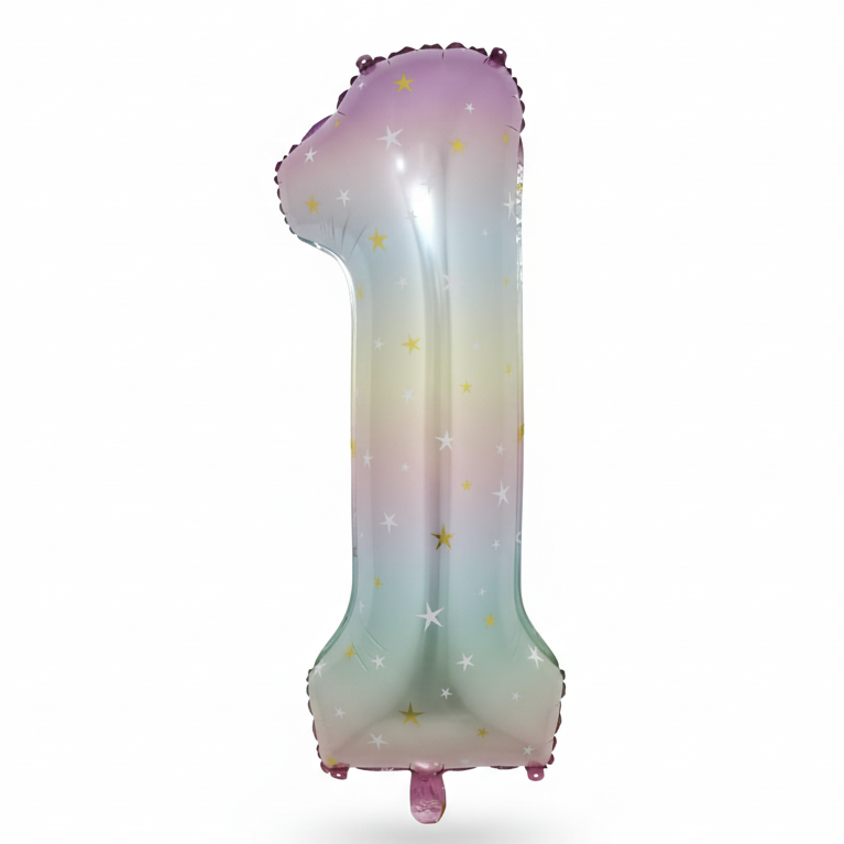 Globo Foil Número Gigante Aluminio 100cm (40")  Gradiente