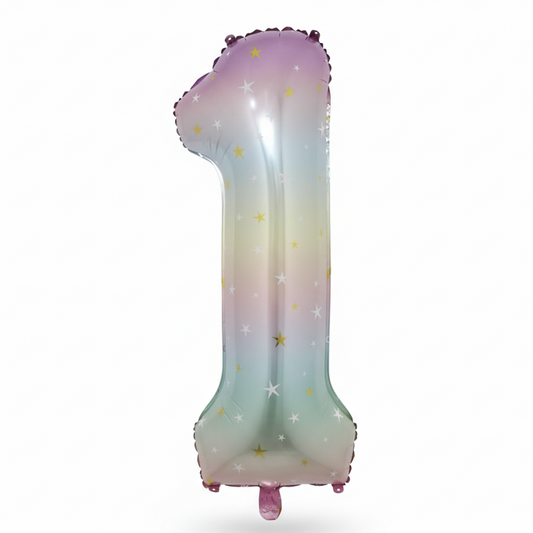 Globo Foil Número Gigante Aluminio 100cm (40")  Gradiente