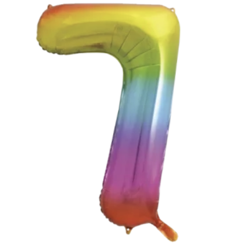 Globo Foil Número Gigante Aluminio 100cm (40")  Muticolor