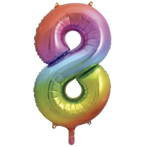 Globo Foil Número Gigante Aluminio 100cm (40")  Muticolor
