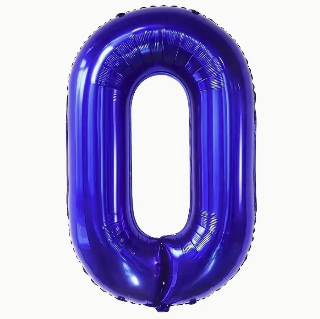 Globo Foil Número Gigante Aluminio 100cm (40") Azul oscuro