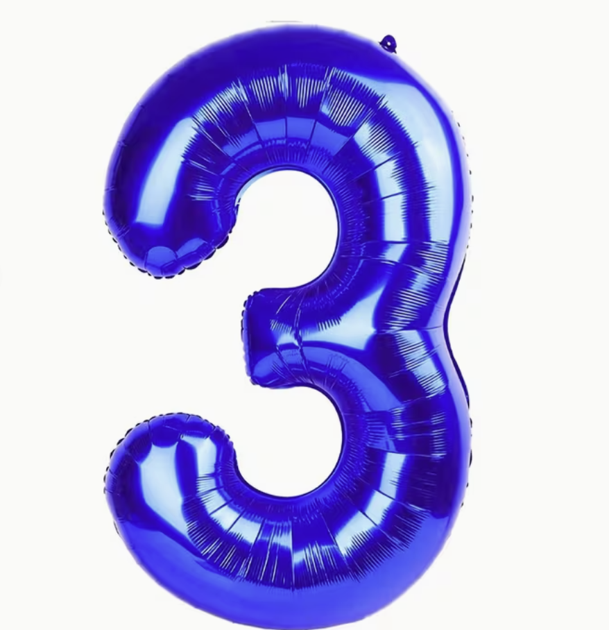 Globo Foil Número Gigante Aluminio 100cm (40") Azul oscuro