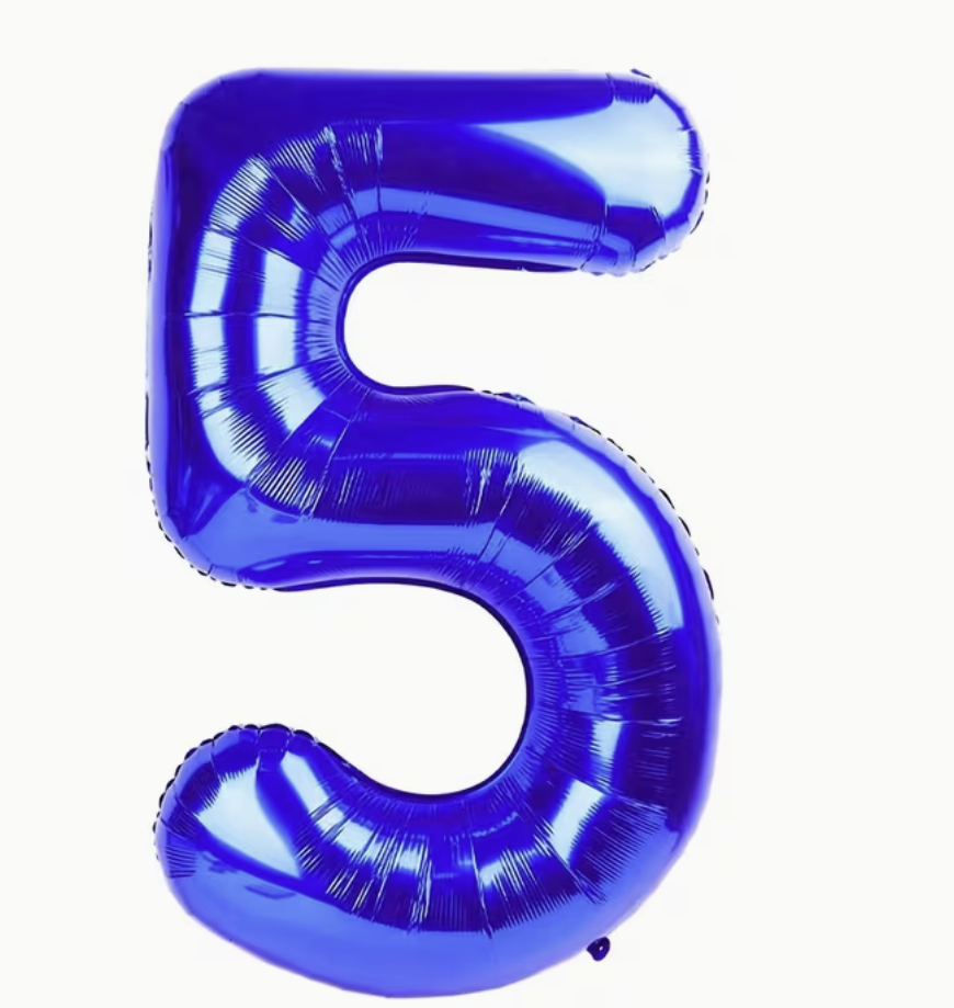 Globo Foil Número Gigante Aluminio 100cm (40") Azul oscuro
