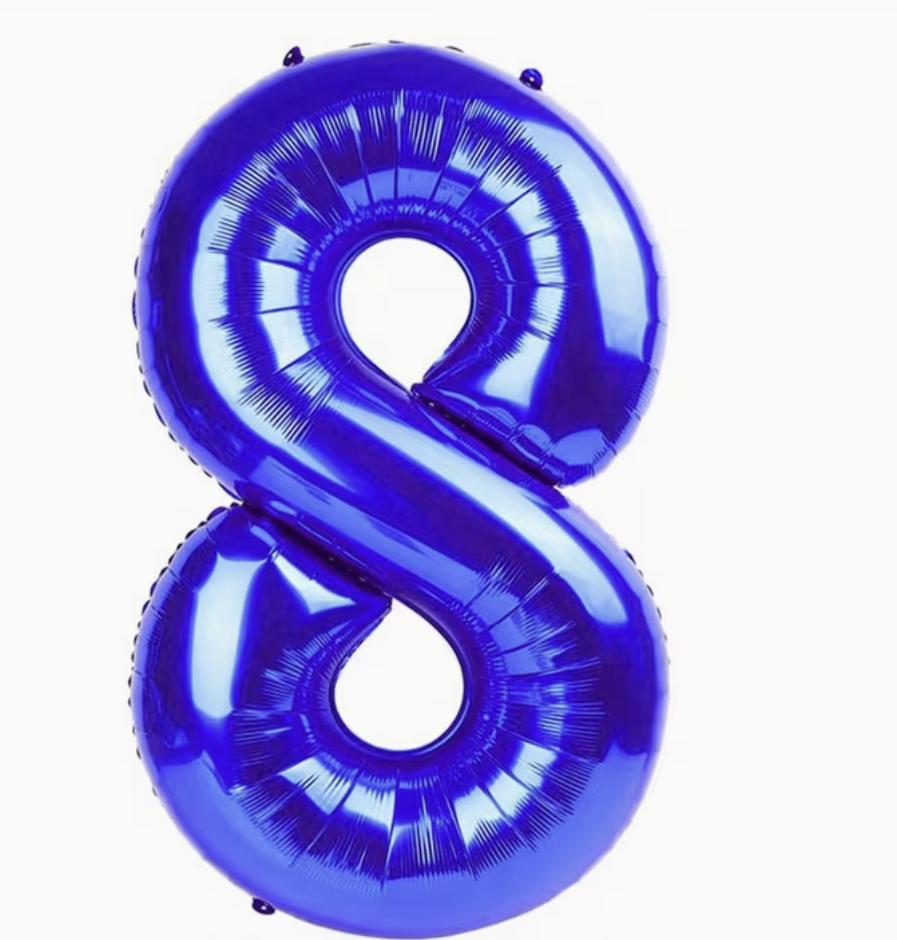 Globo Foil Número Gigante Aluminio 100cm (40") Azul oscuro