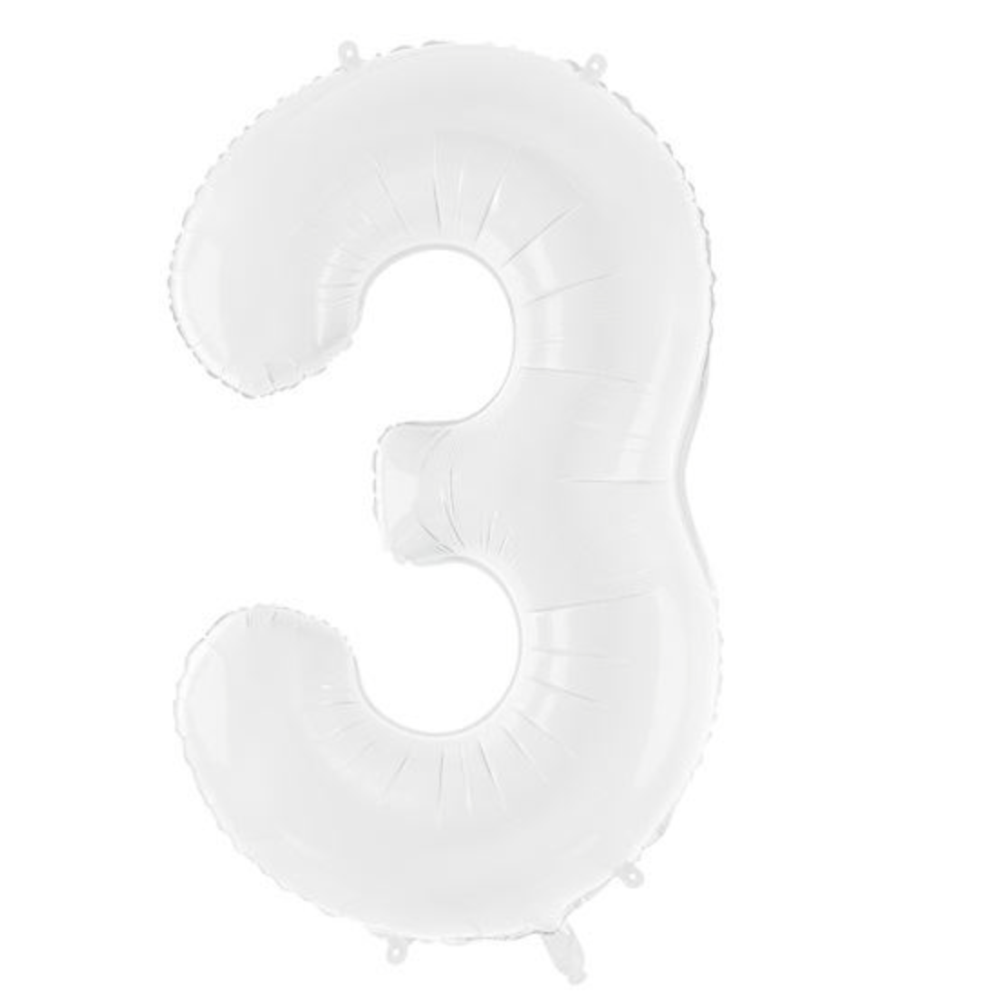 Globo Foil Número Gigante Aluminio 100cm (40") Blanco