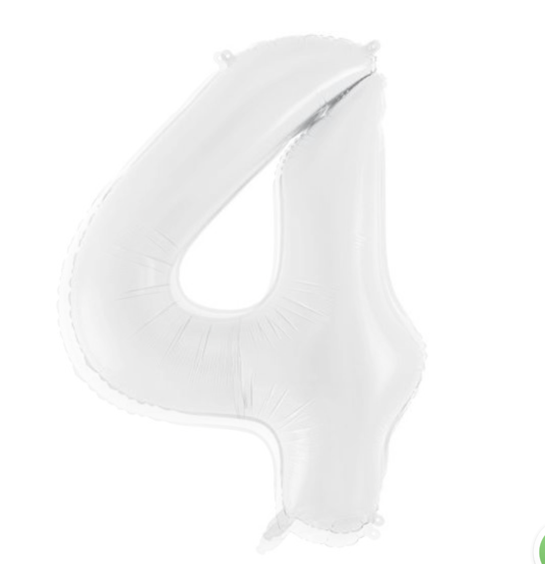 Globo Foil Número Gigante Aluminio 100cm (40") Blanco