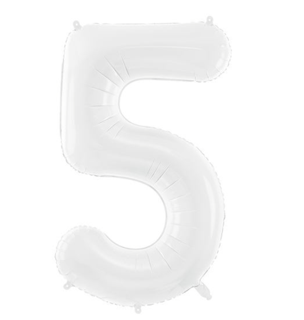 Globo Foil Número Gigante Aluminio 100cm (40") Blanco