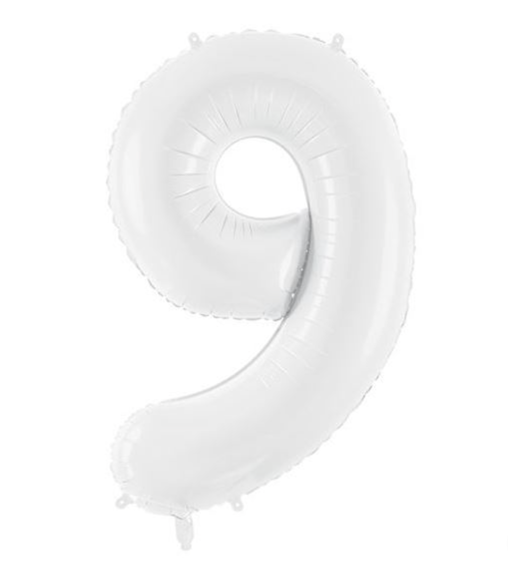 Globo Foil Número Gigante Aluminio 100cm (40") Blanco