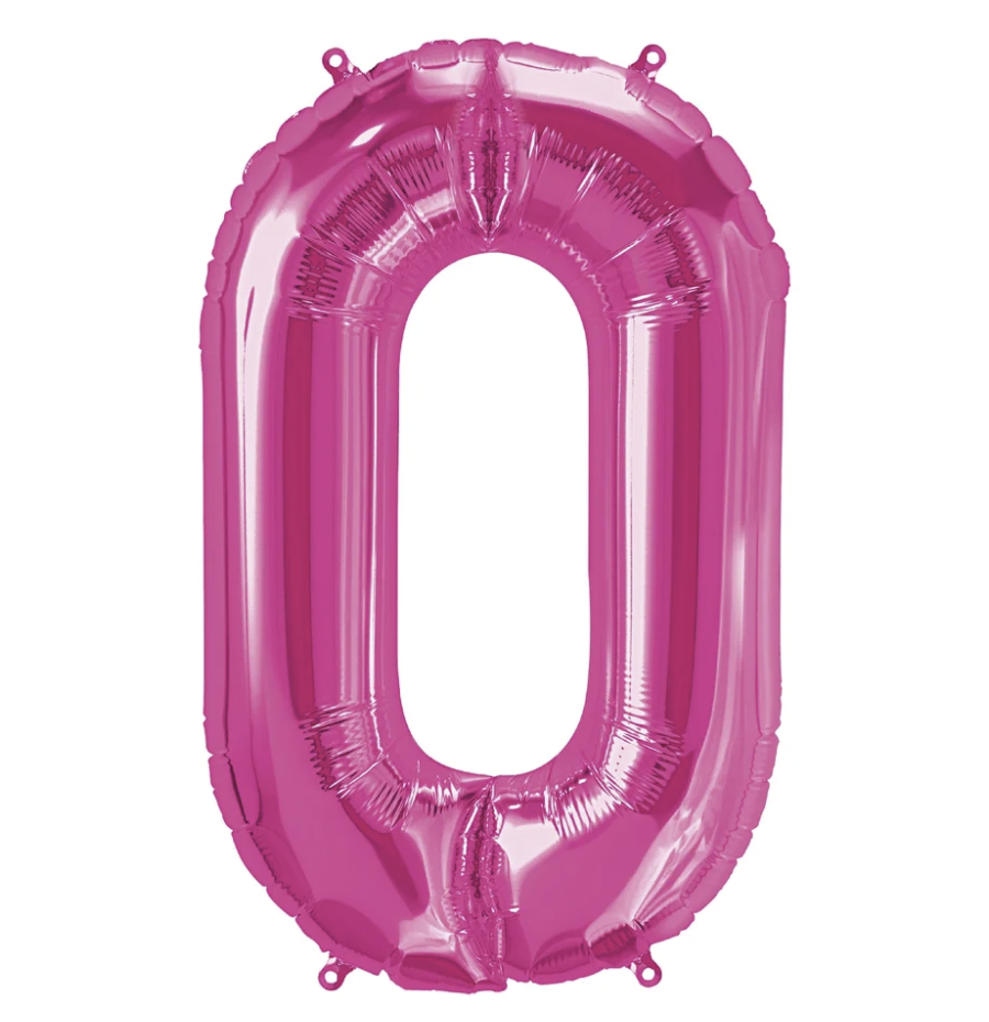 Globo Foil Número Gigante Aluminio 100cm (40") Fusia