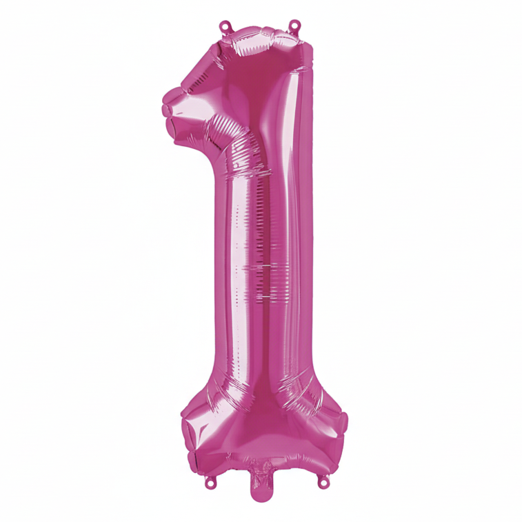 Globo Foil Número Gigante Aluminio 100cm (40") Fusia