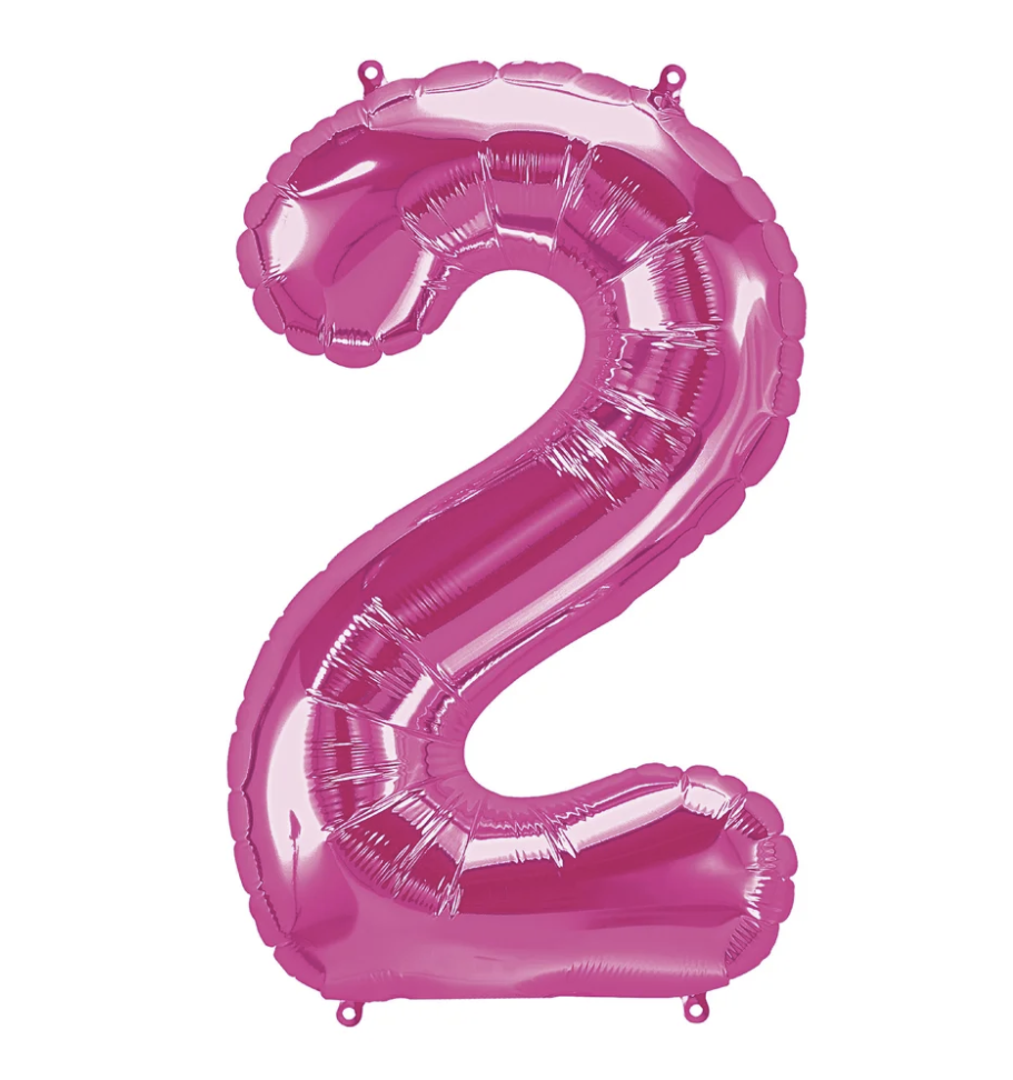Globo Foil Número Gigante Aluminio 100cm (40") Fusia