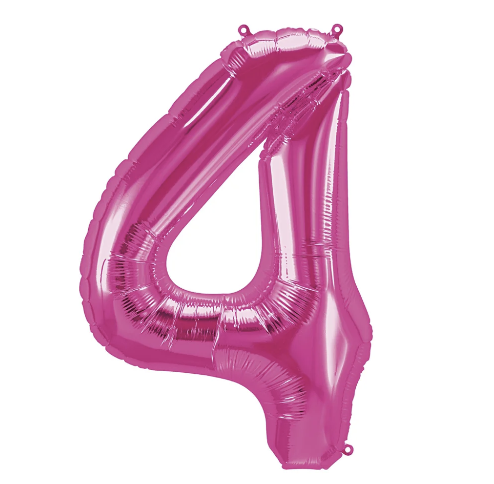 Globo Foil Número Gigante Aluminio 100cm (40") Fusia