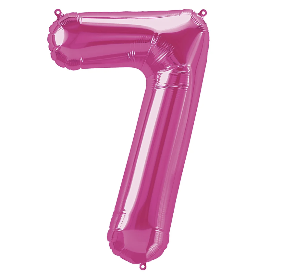 Globo Foil Número Gigante Aluminio 100cm (40") Fusia
