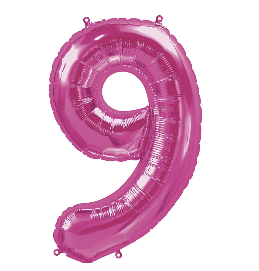 Globo Foil Número Gigante Aluminio 100cm (40") Fusia