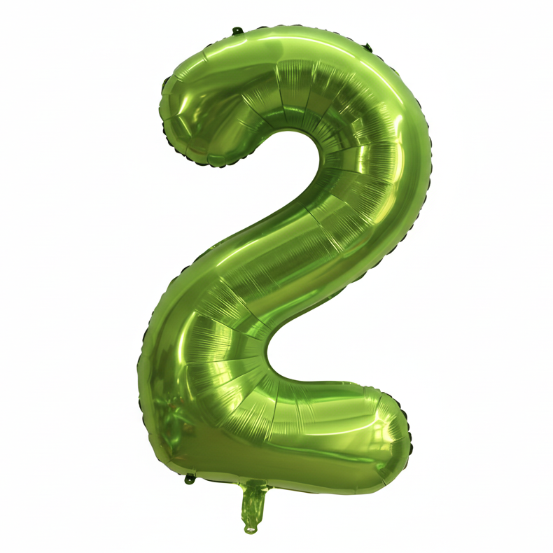 Globo Foil Número Gigante Aluminio 100cm (40") Verde brillante