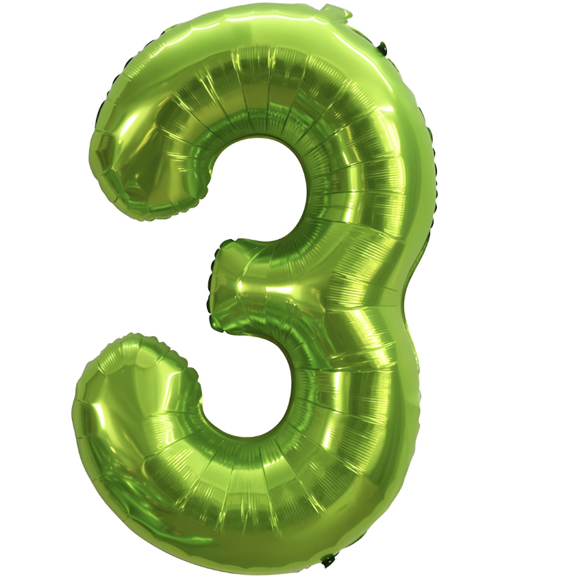Globo Foil Número Gigante Aluminio 100cm (40") Verde brillante