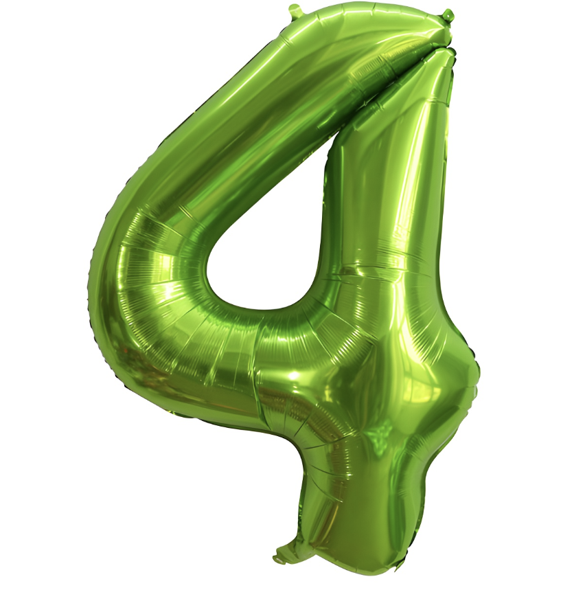 Globo Foil Número Gigante Aluminio 100cm (40") Verde brillante