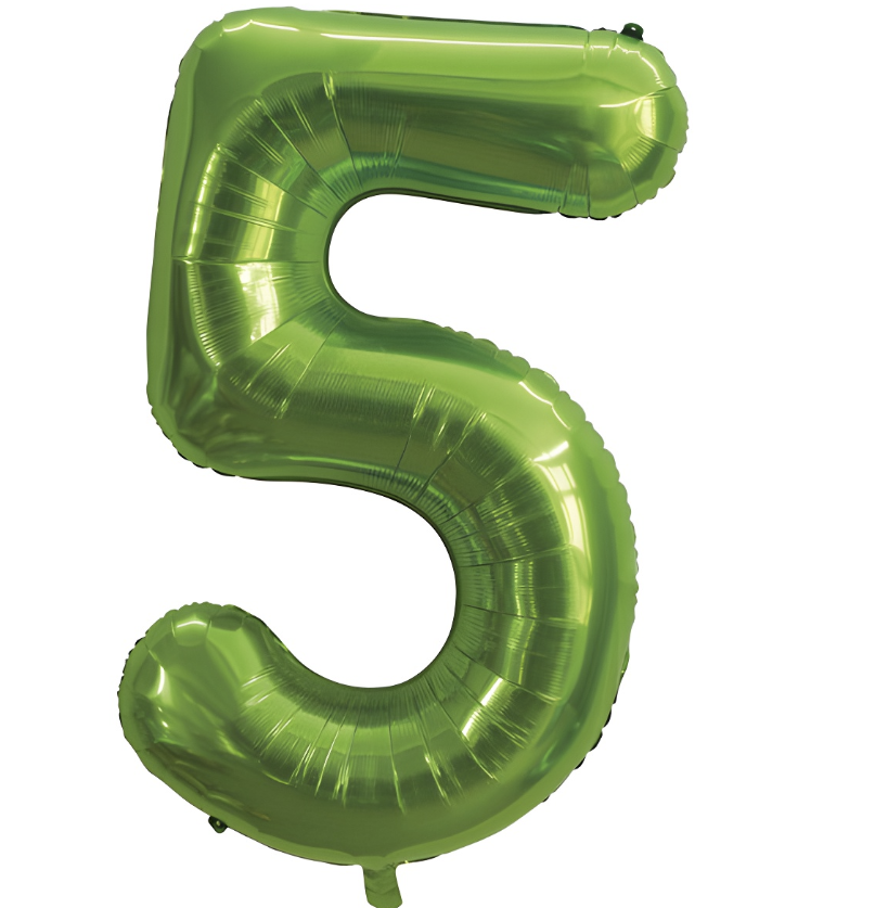 Globo Foil Número Gigante Aluminio 100cm (40") Verde brillante