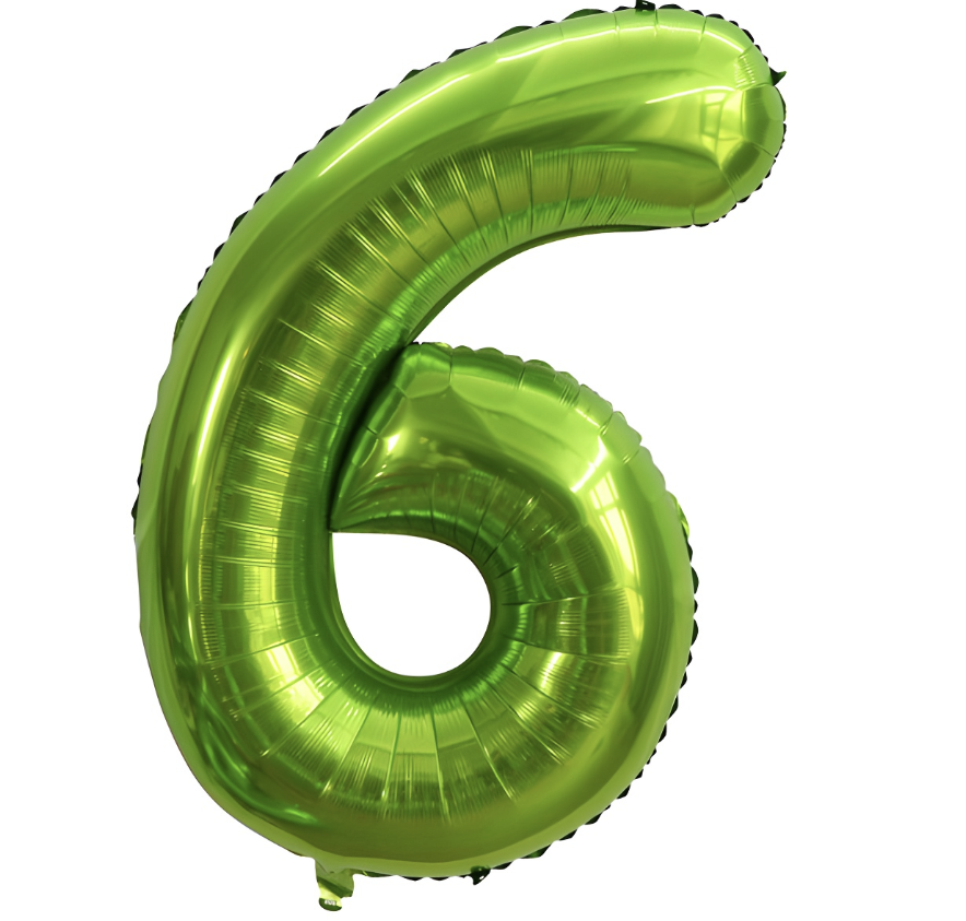 Globo Foil Número Gigante Aluminio 100cm (40") Verde brillante