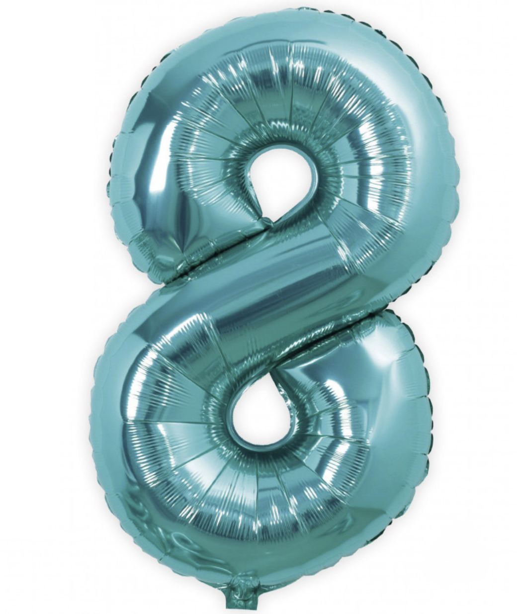 Globo Foil Número Gigante Aluminio 100cm (40") Turquesa