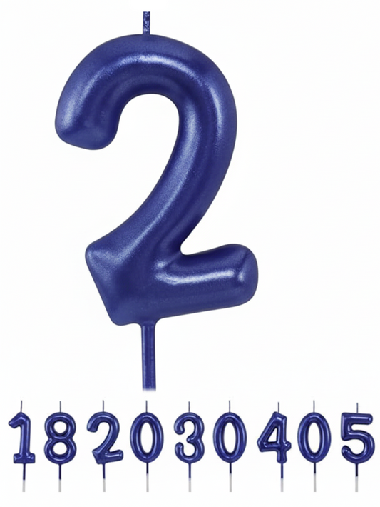 Vela Números De Cumpleaños Azul 6cm
