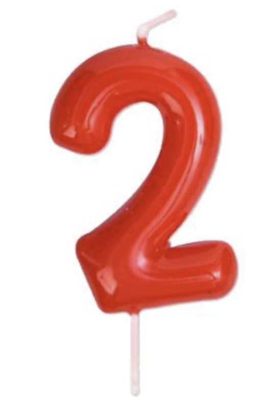 Vela Números 0-9 Rojo 6cm