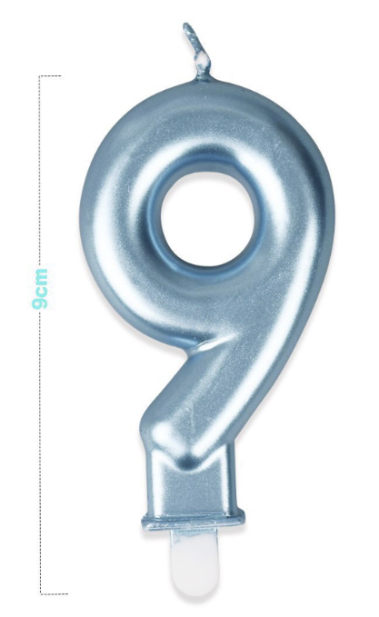Vela Número 0-9 Azul 9cm