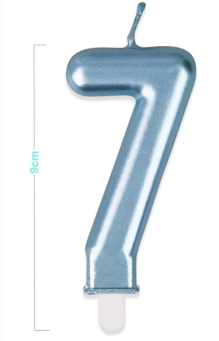 Vela Número 0-9 Azul 9cm