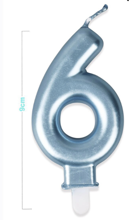 Vela Número 0-9 Azul 9cm