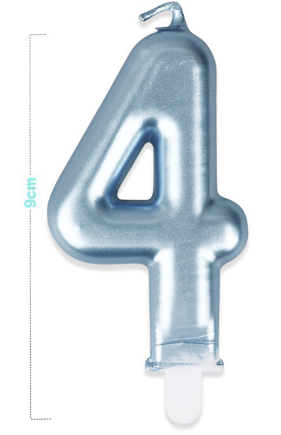 Vela Número 0-9 Azul 9cm