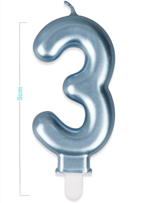 Vela Número 0-9 Azul 9cm