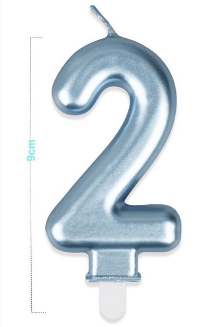 Vela Número 0-9 Azul 9cm