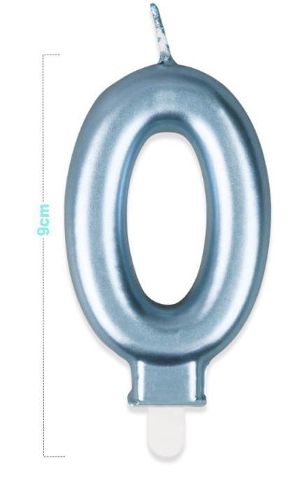 Vela Número 0-9 Azul 9cm