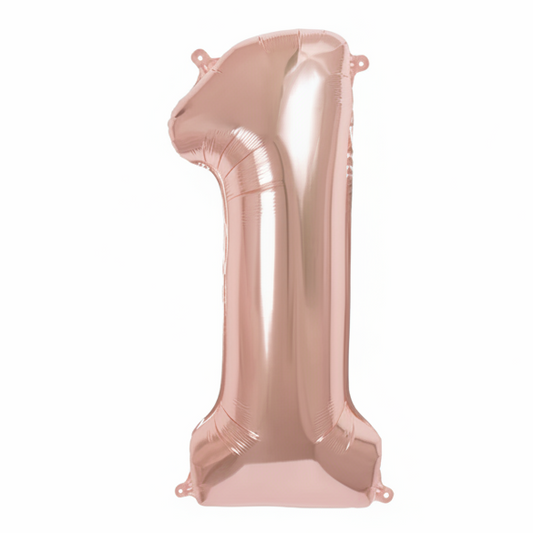 Globo Foil Número Gigante Aluminio 100cm (40") Rosa