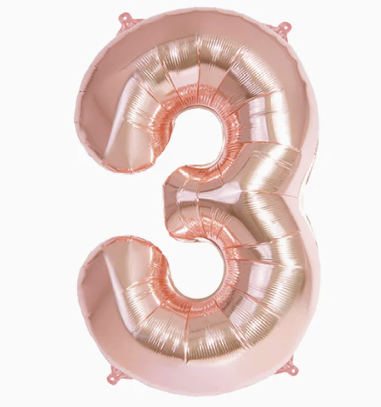 Globo Foil Número Gigante Aluminio 100cm (40") Rosa
