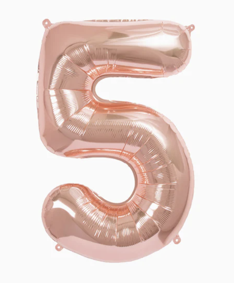 Globo Foil Número Gigante Aluminio 100cm (40") Rosa