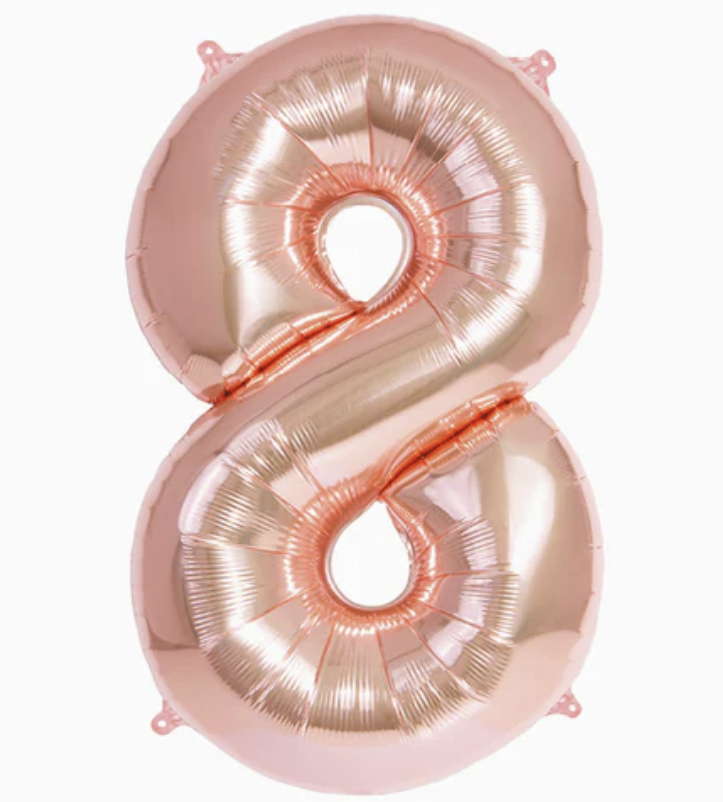 Globo Foil Número Gigante Aluminio 100cm (40") Rosa