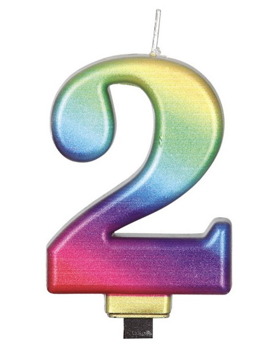 Vela Número 0-9 Multicolor 8cm - Decoración Cumpleaños