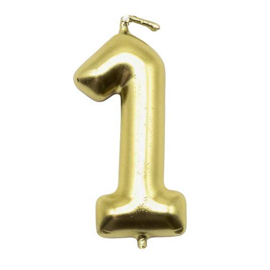 Vela Números 0-9 Dorado