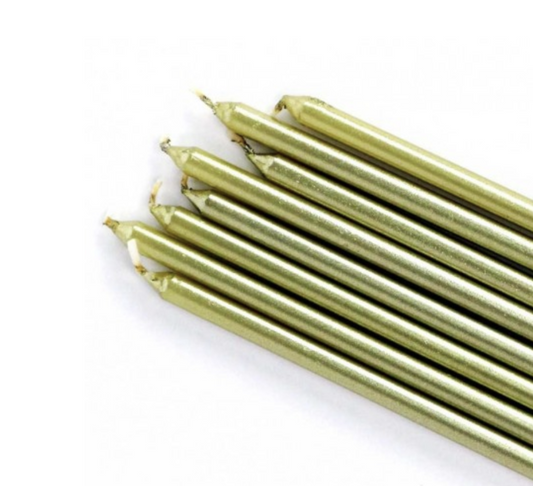 Vela Espirales Cromadas Oro 14.5cm - 12uds