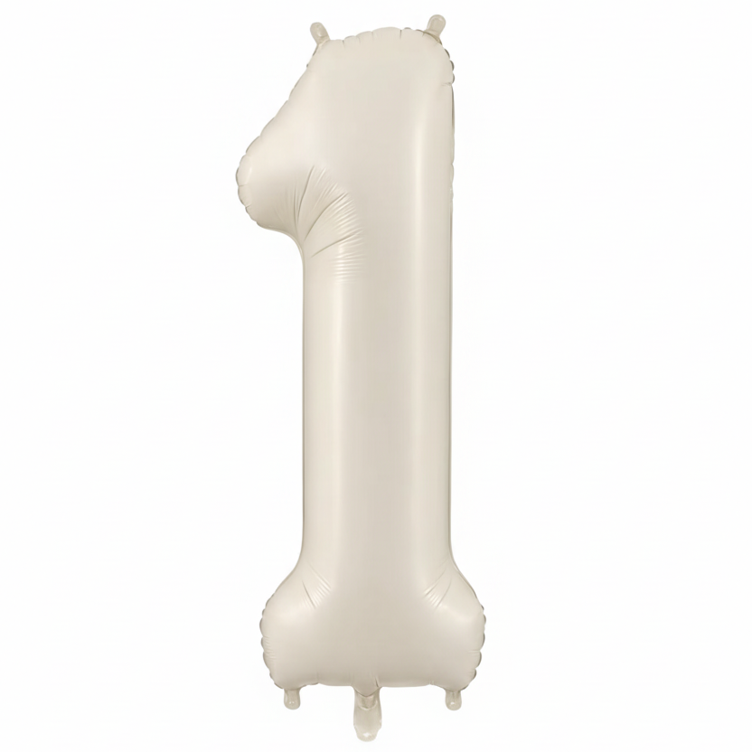 Globo Foil Número Gigante Aluminio 100cm (40") Beige